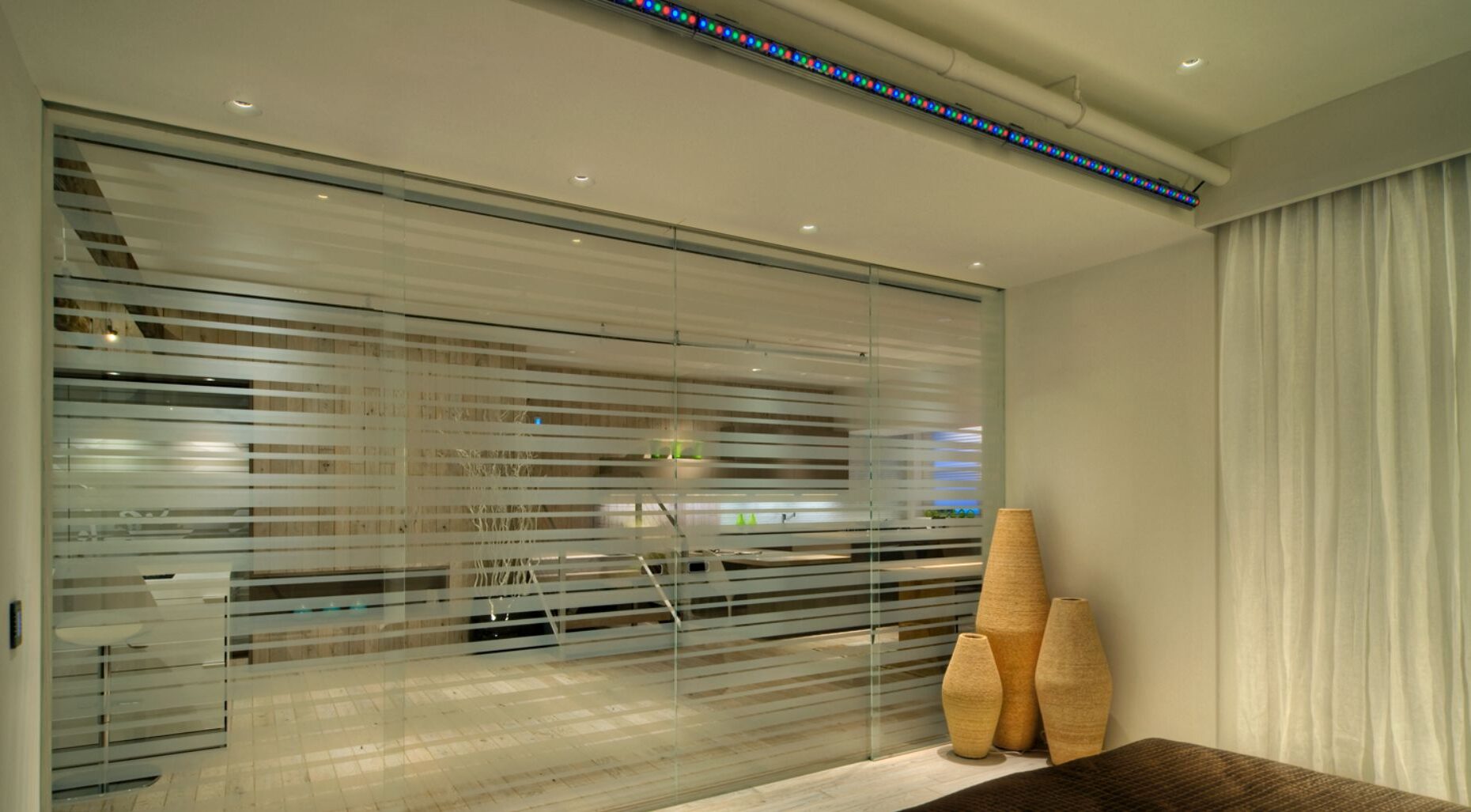 Decorative glass in New York loft apartment renovation