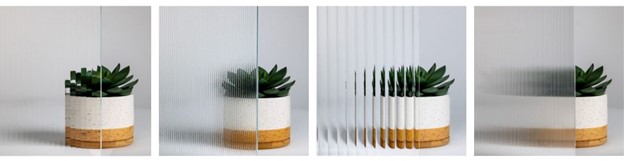 Images of textured patterned glass