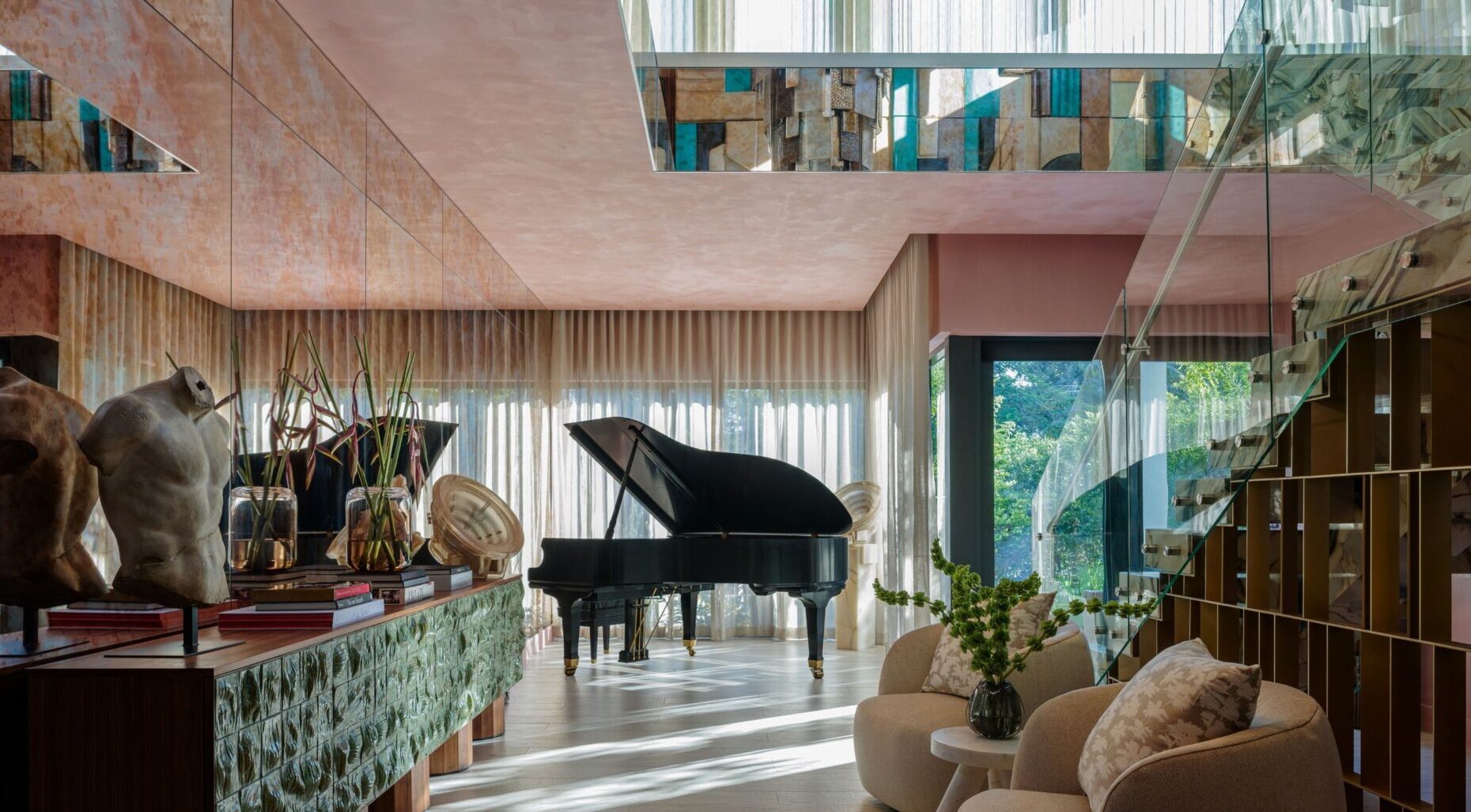 GGI Policromo Pink Antique Mirror