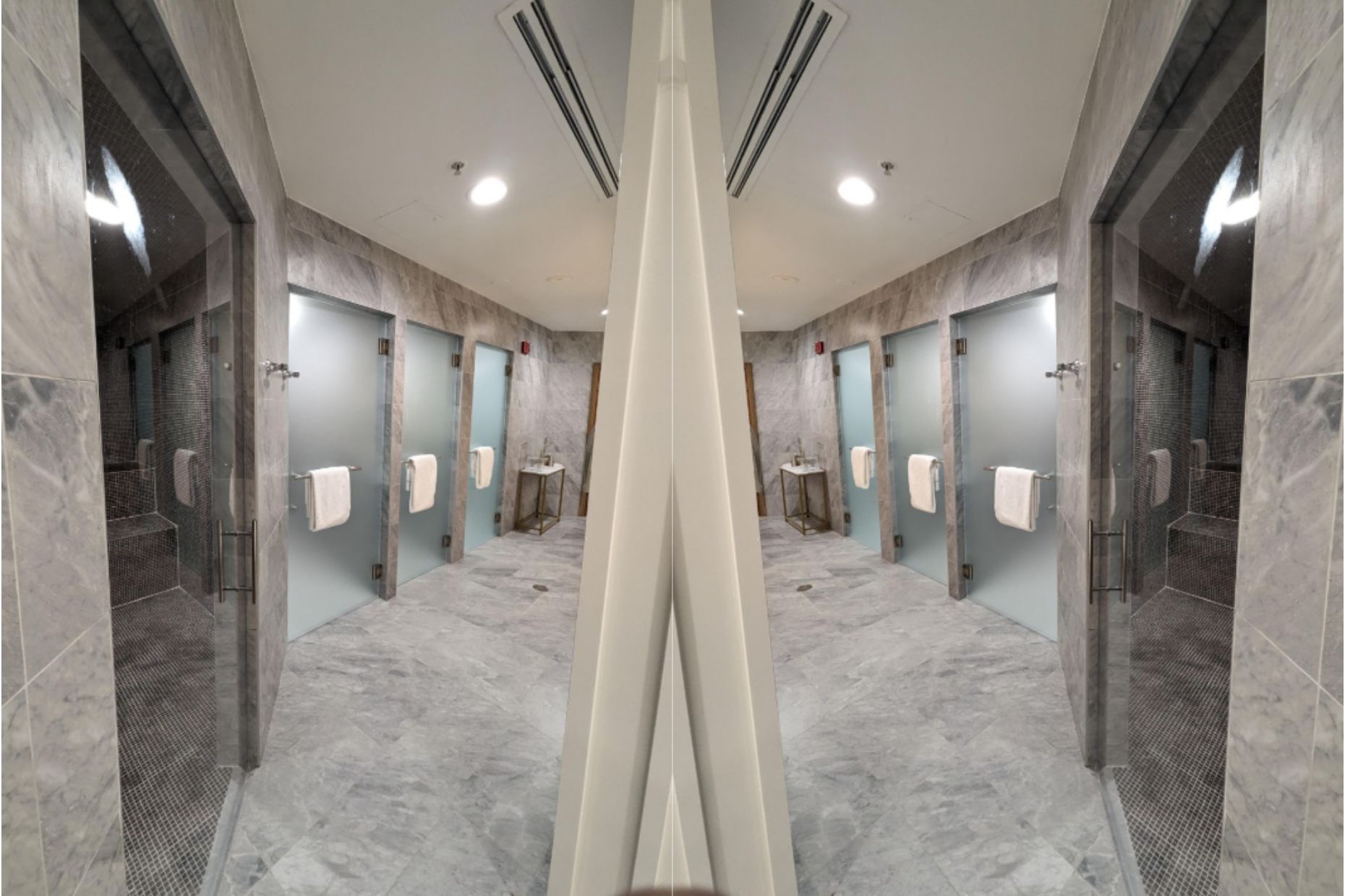 Shower doors with satin etched glass