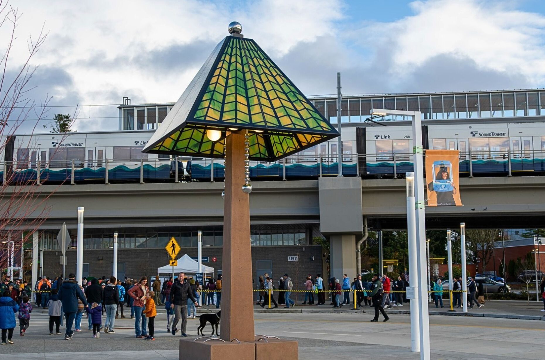 Leafy Wader public art installation for Sound Transit
